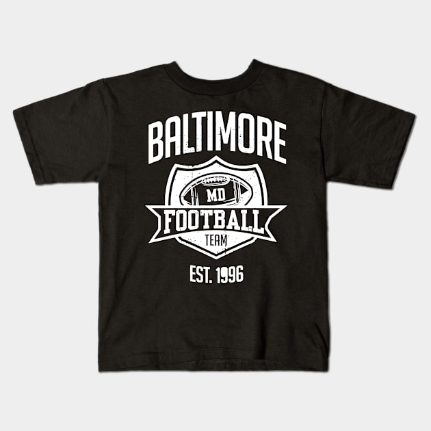 Baltimore Football Team Kids T-Shirt by naesha stores